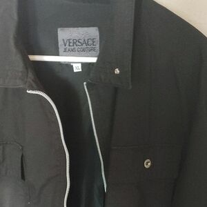 Versace Jeans Collection Black Lightweight Shirt Jacket with Classic Design